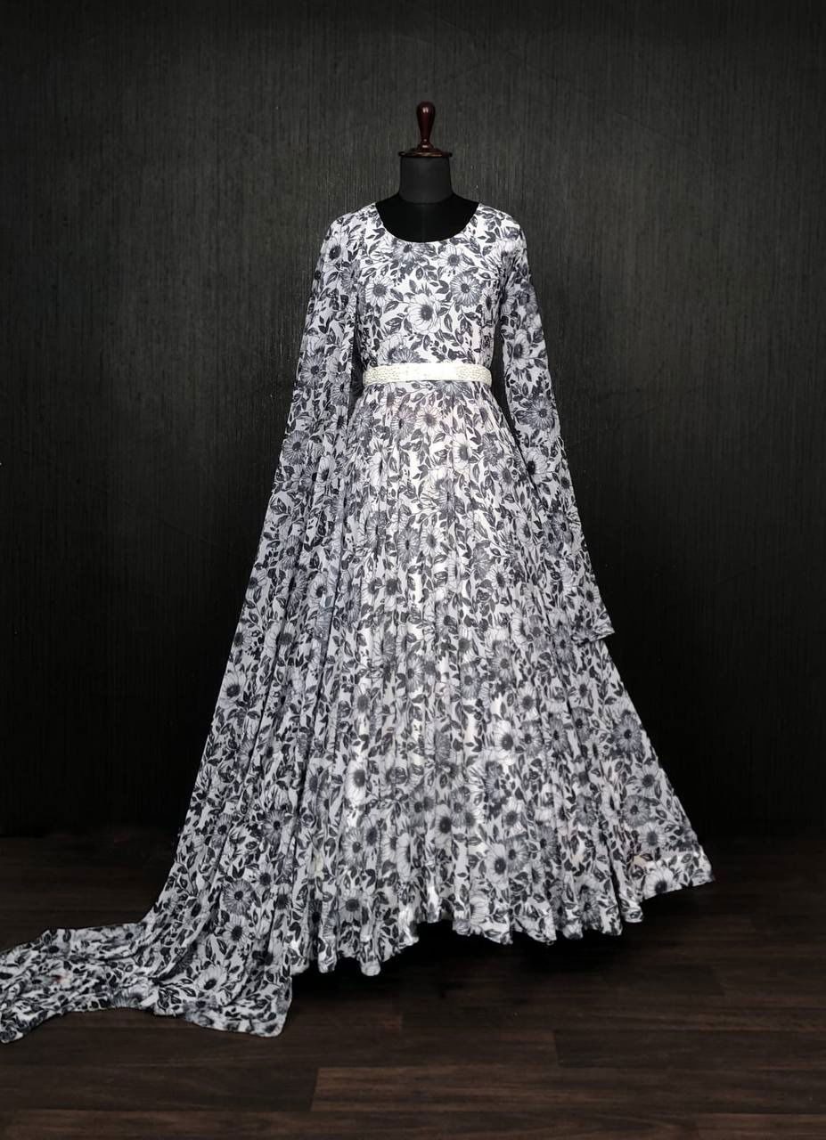 KA 1006 Faux Georgette Dupatta With Gown Catalog